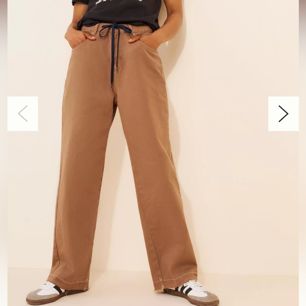 Anthropolgie Line + Dot brown Jaden wide leg jeans NWOT